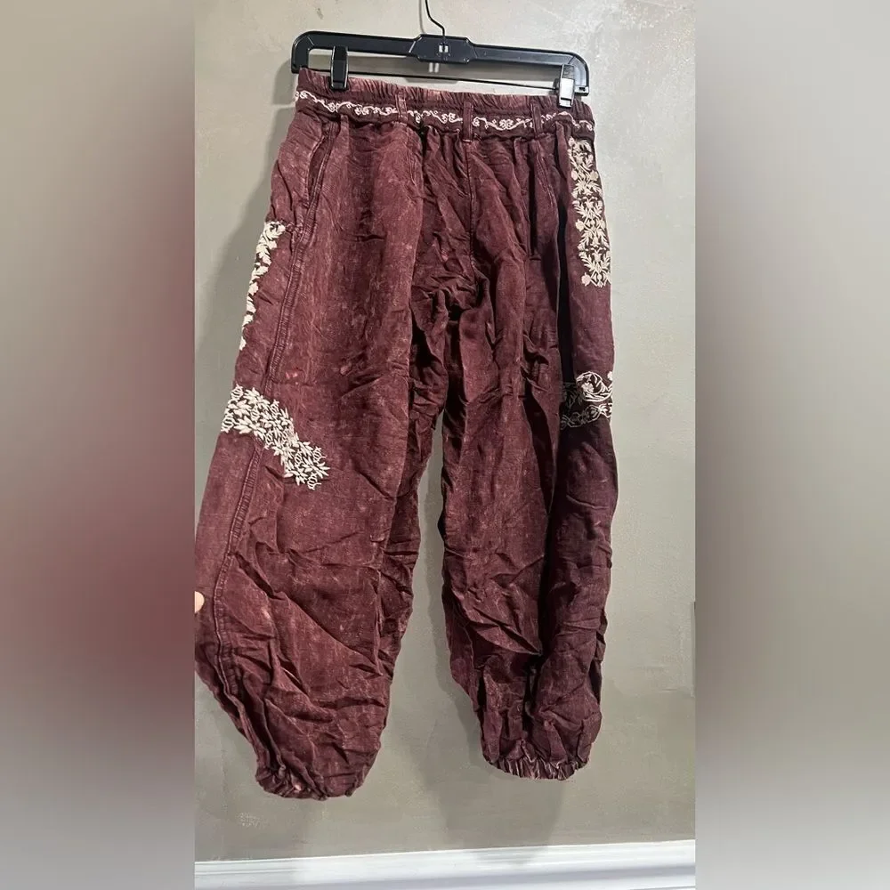 Anthropologie Embroidered Parachute Pants - Picture 9 of 9